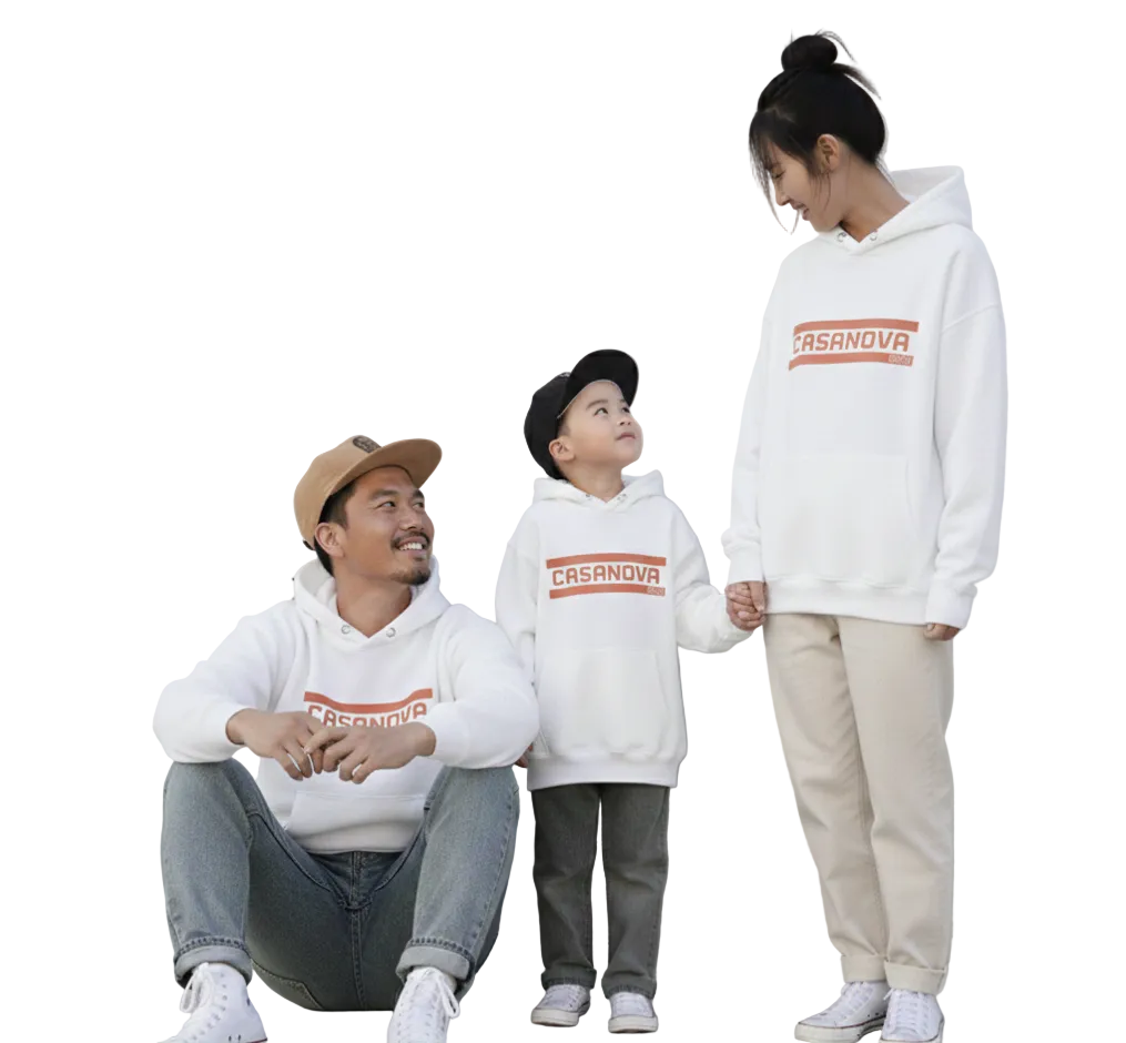 CASANOVA hoodie in WHITE ; matching family outfit