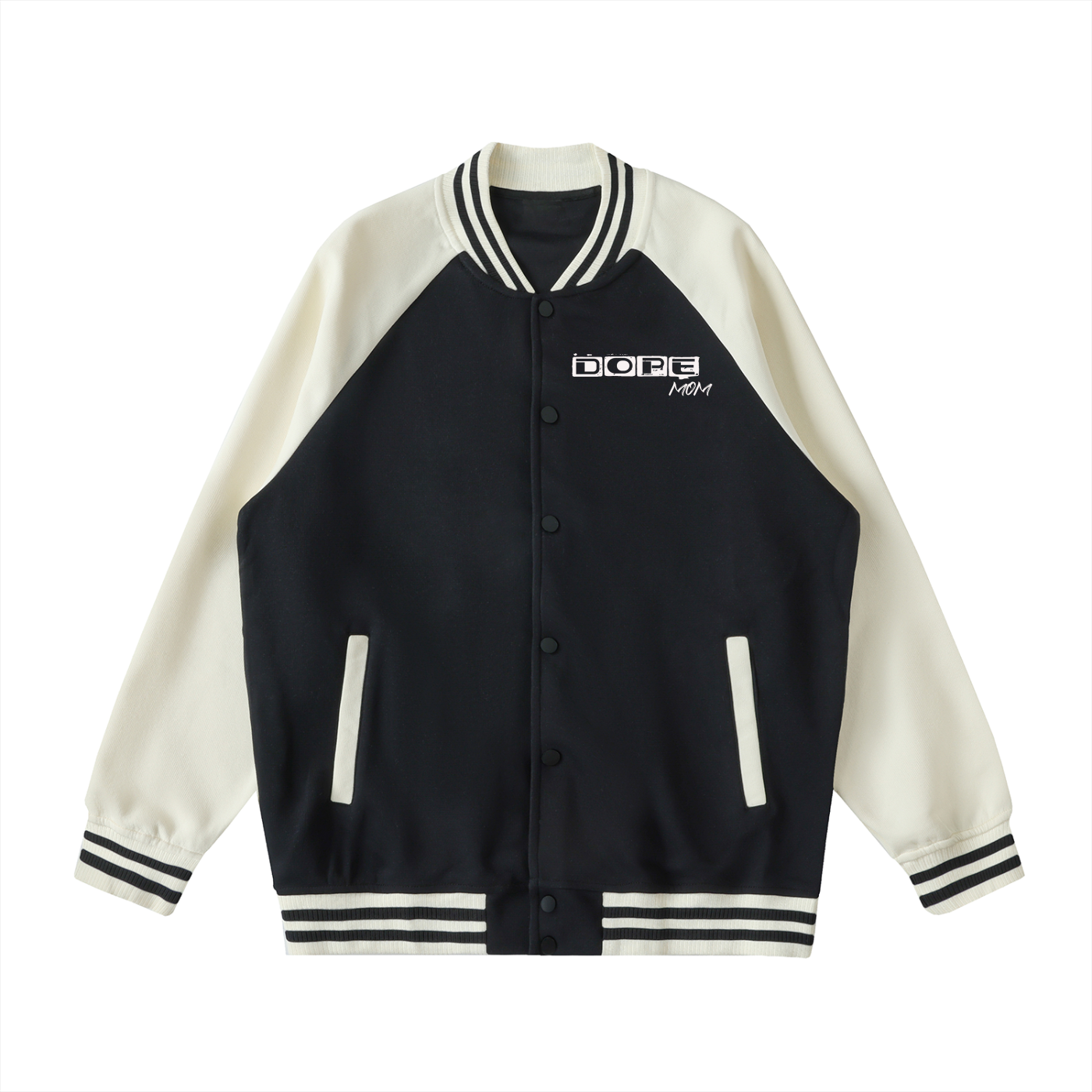 WOMEN - Two Tone Raglan Sleeve Varsity Jacket