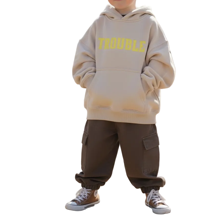 toddler boy trendy outfit oversized hoodie on kid