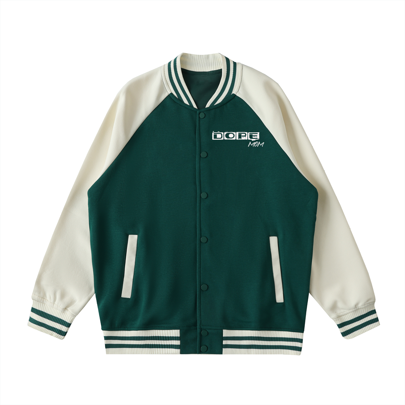 WOMEN - Two Tone Raglan Sleeve Varsity Jacket