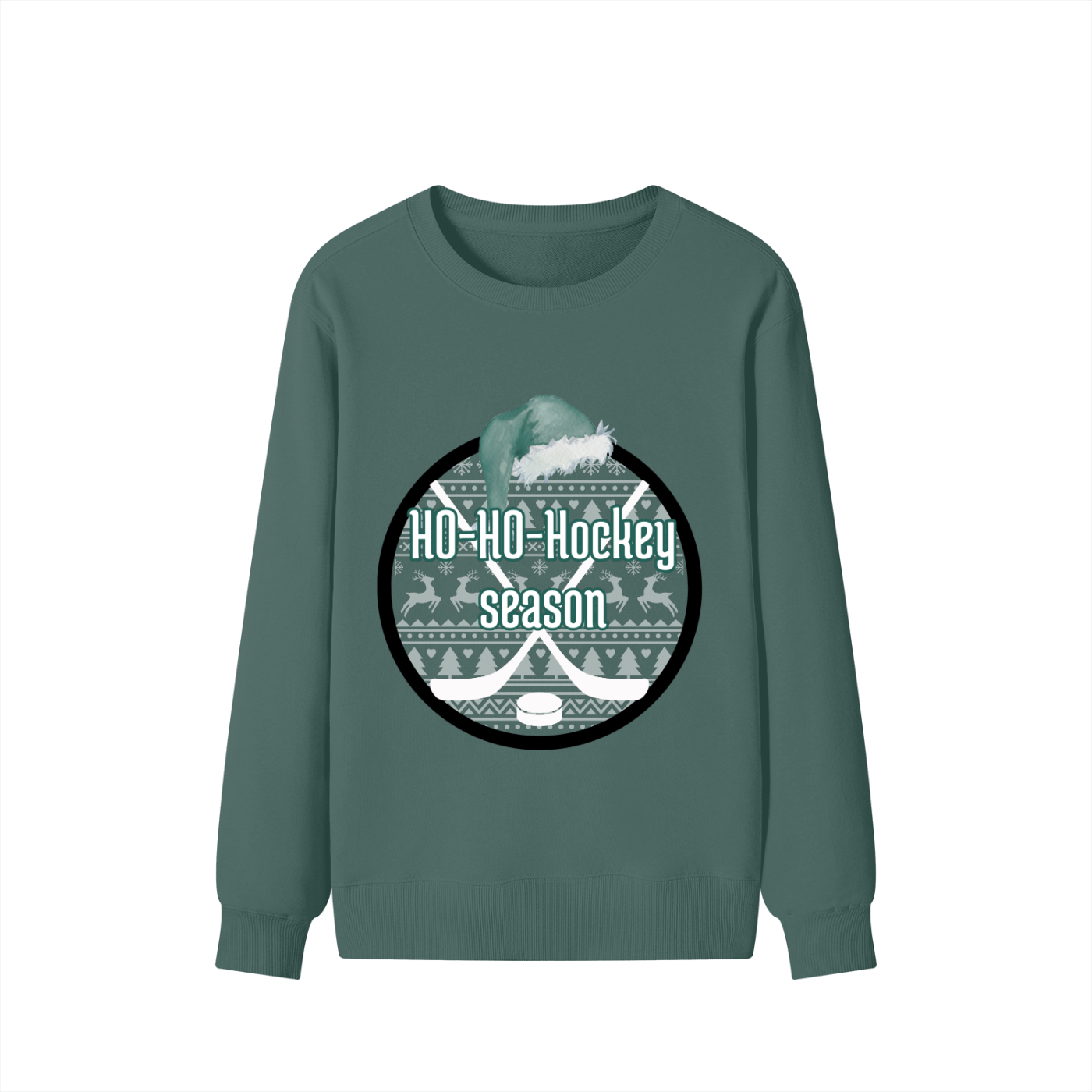 UNISEX - crewneck : HO-HO-HOCKEY