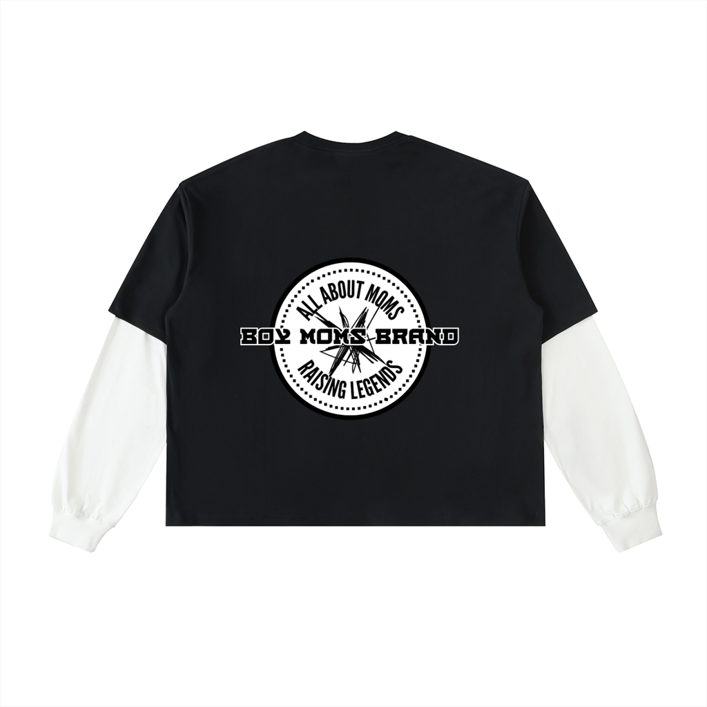 WOMEN - Layered Contrast Sleeve - boy moms brand