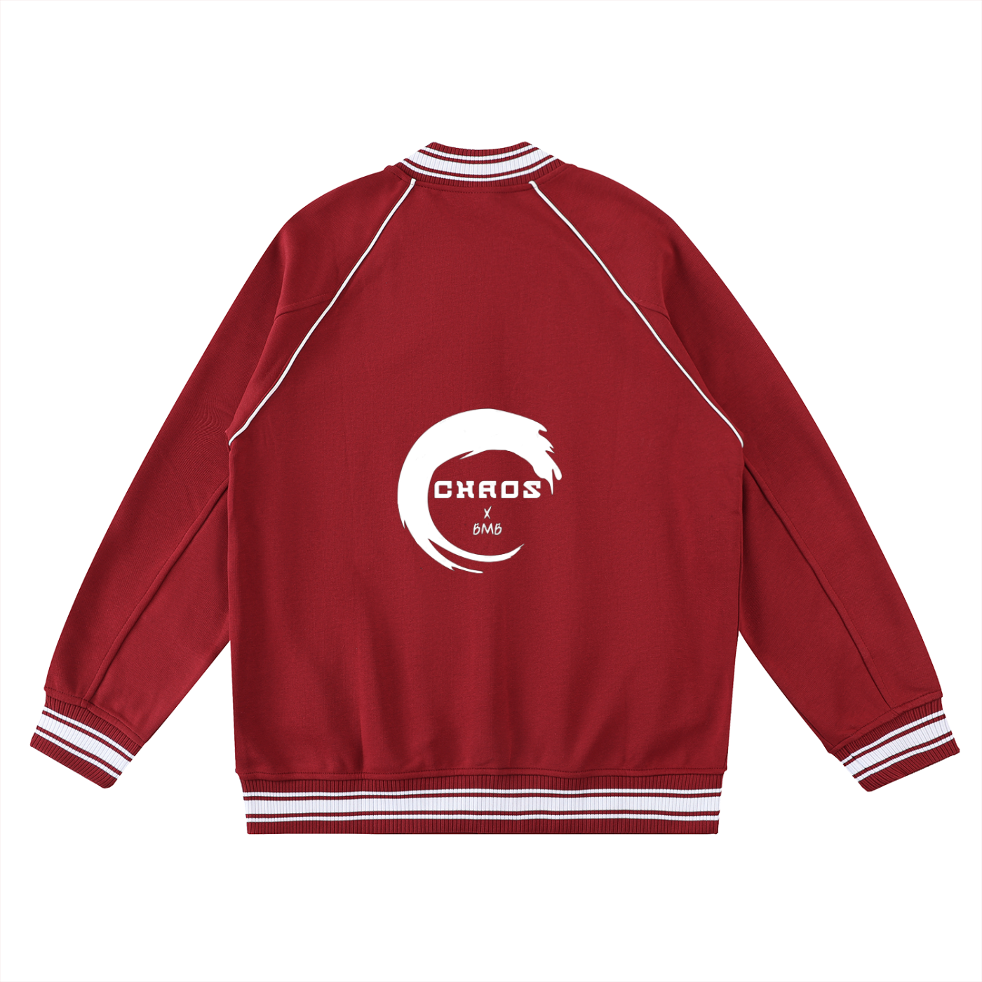 Contrast Trim Raglan Varsity Jacket