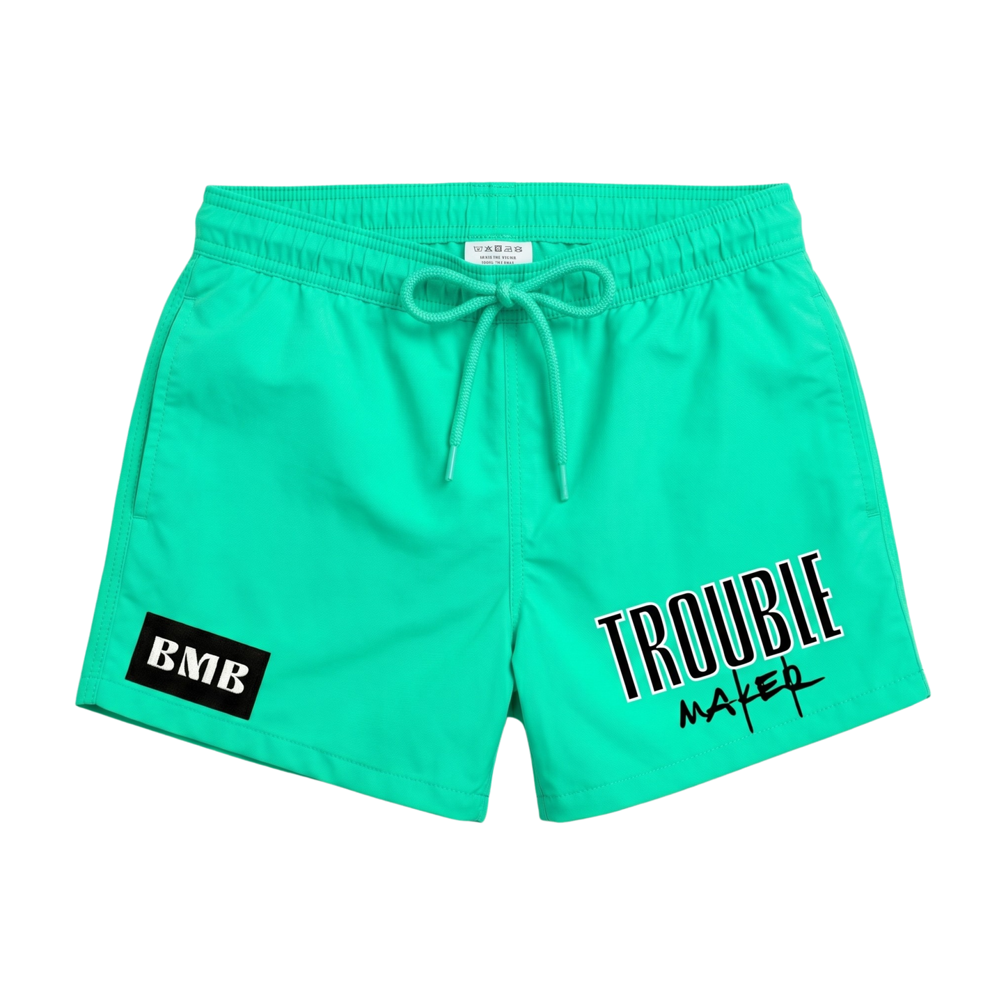 Short de bain - Vert Aqua Néon «Trouble Maker»