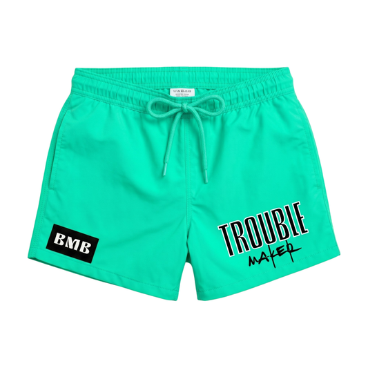 Short de bain - Vert Aqua Néon «Trouble Maker»