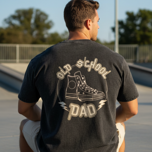 HOMMES - T-shirt délavé neige oversized : OLD SCHOOL DAD