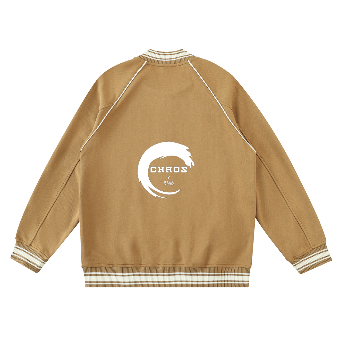 Contrast Trim Raglan Varsity Jacket