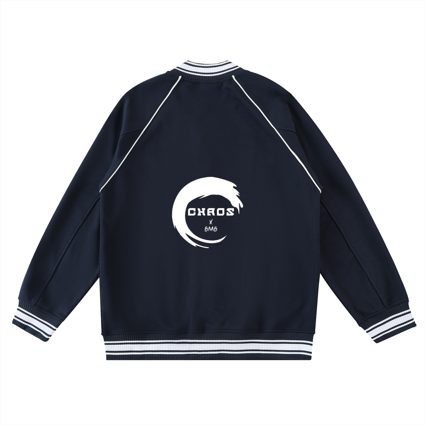 Contrast Trim Raglan Varsity Jacket