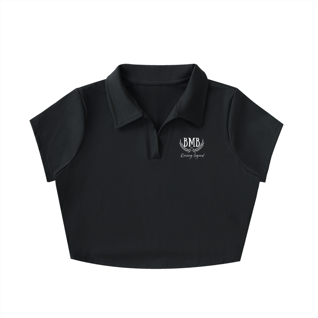 WOMEN - V-Neck Crop Top in black : CASANOVA