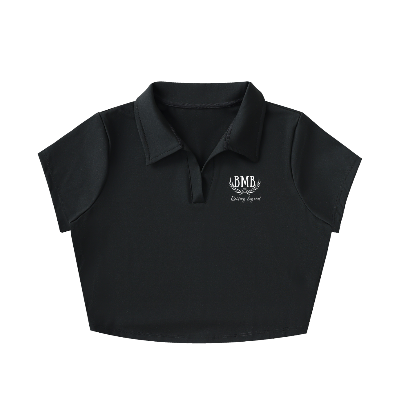 V-Neck Lapel Crop Top