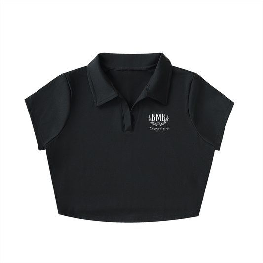 V-Neck Lapel Crop Top
