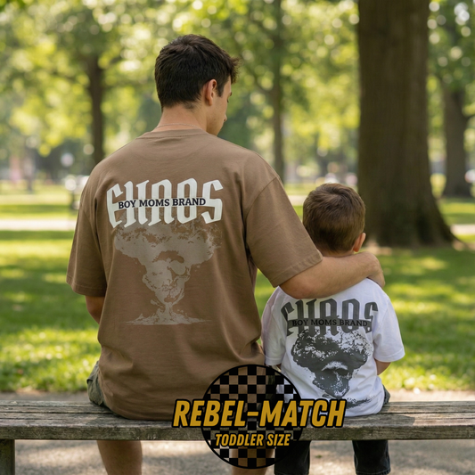 dad and son matching family outfit oversized tee chaos premium tee