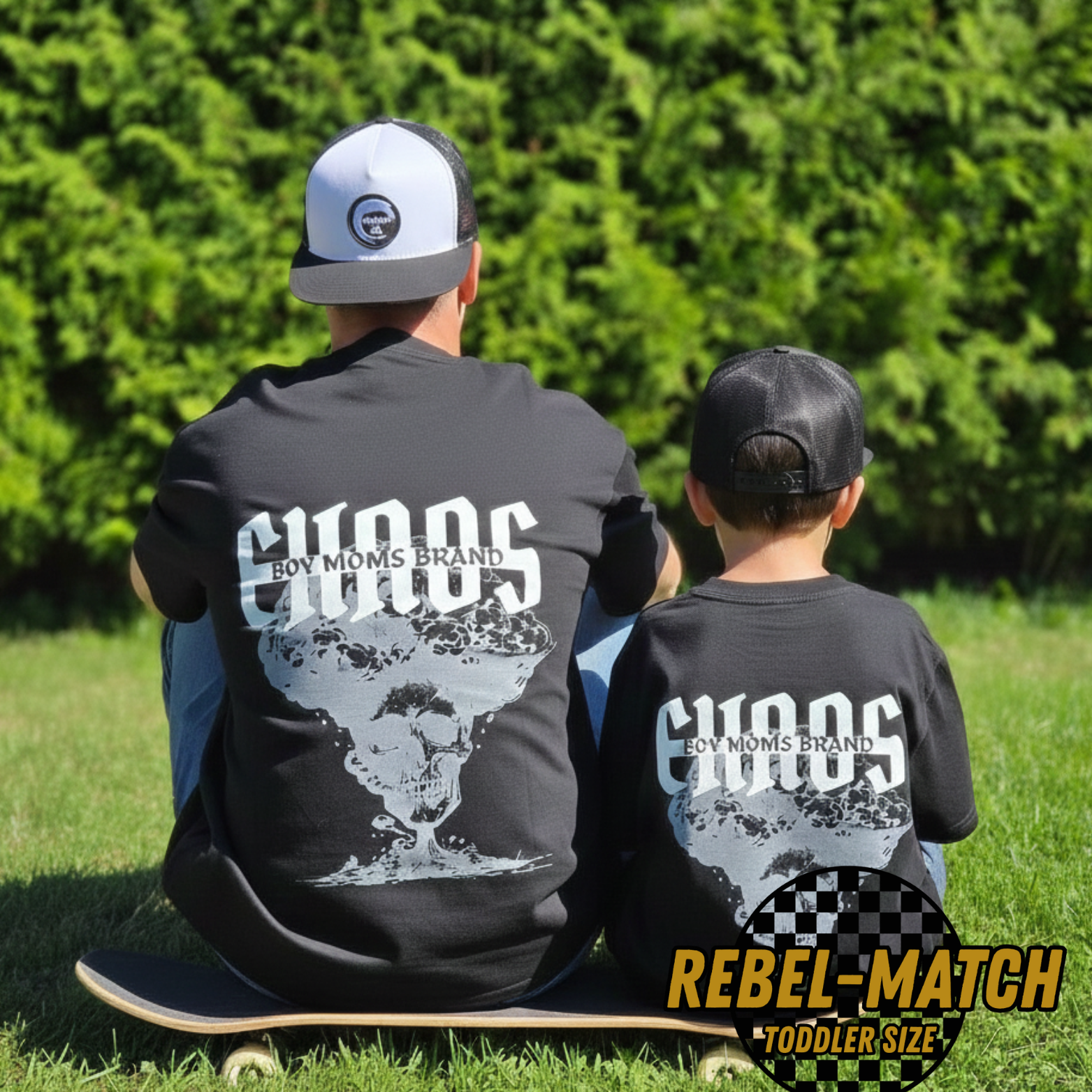 dad and son matching family outfit oversized tee 
