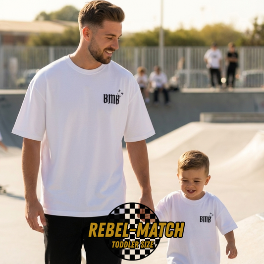 dad and son matching family outfit oversized chaos tee