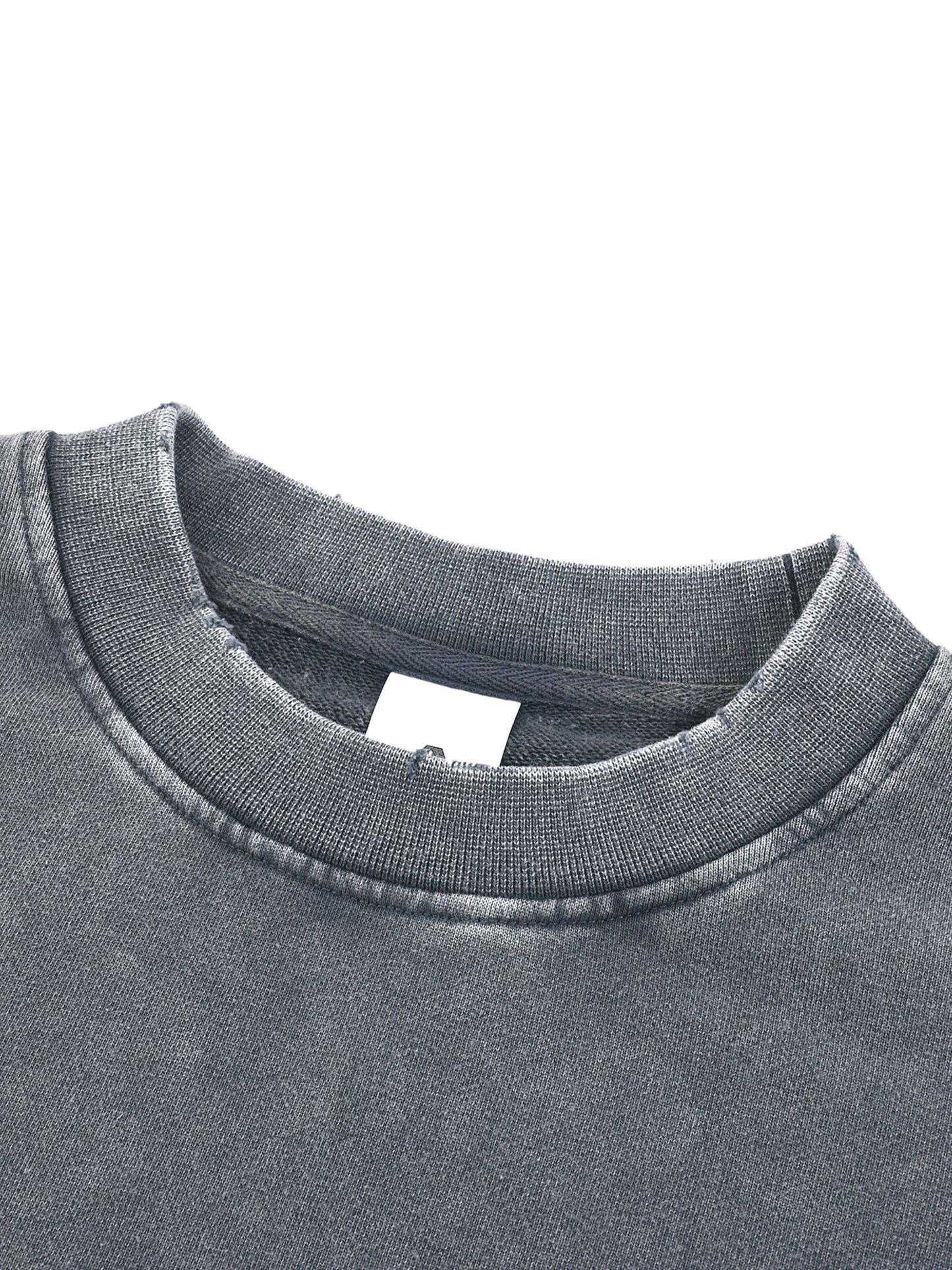 WOMEN - Snow Washed Raw Edge Cropped Sweatshirt