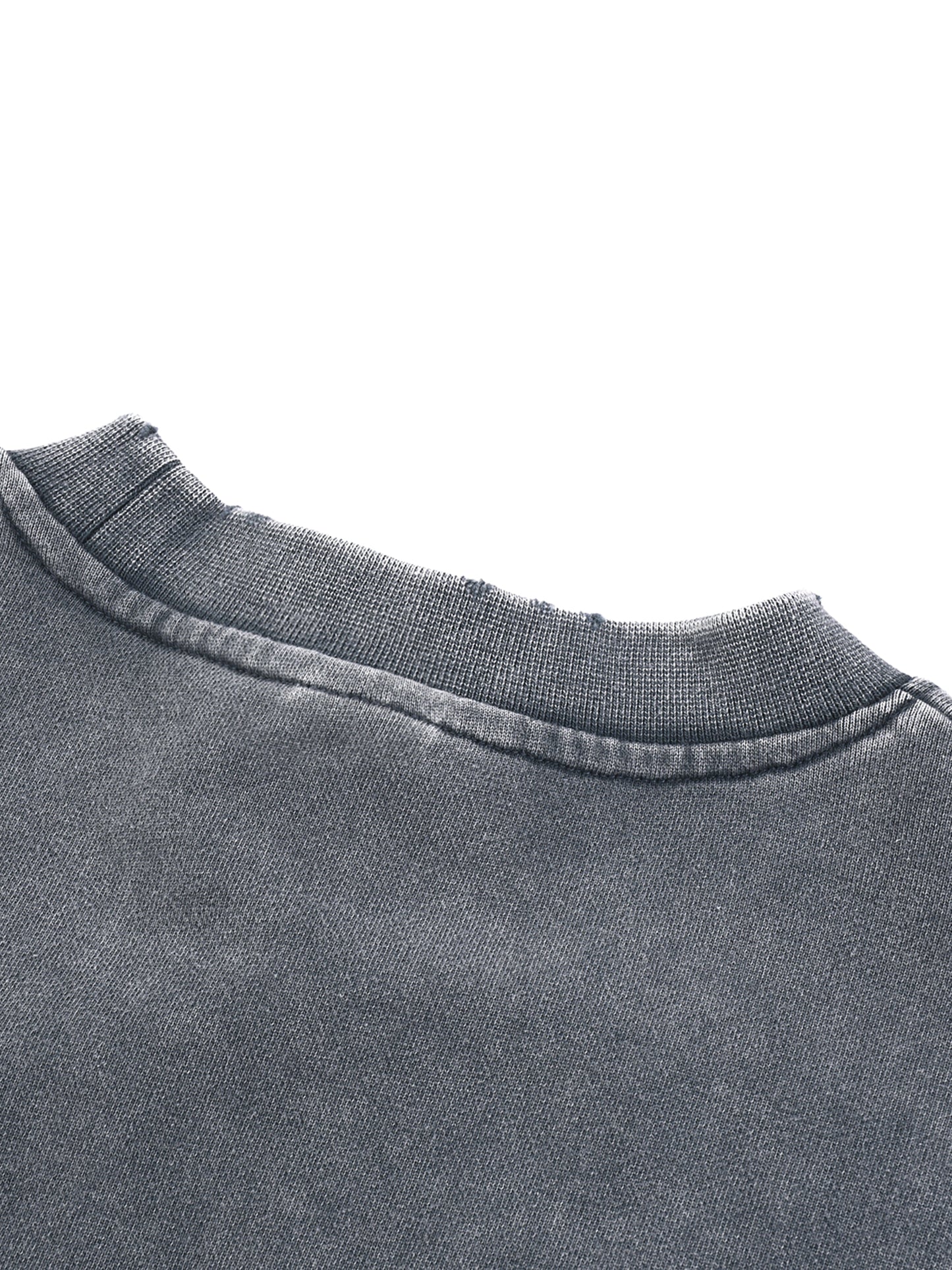 WOMEN - Snow Washed Raw Edge Cropped Sweatshirt