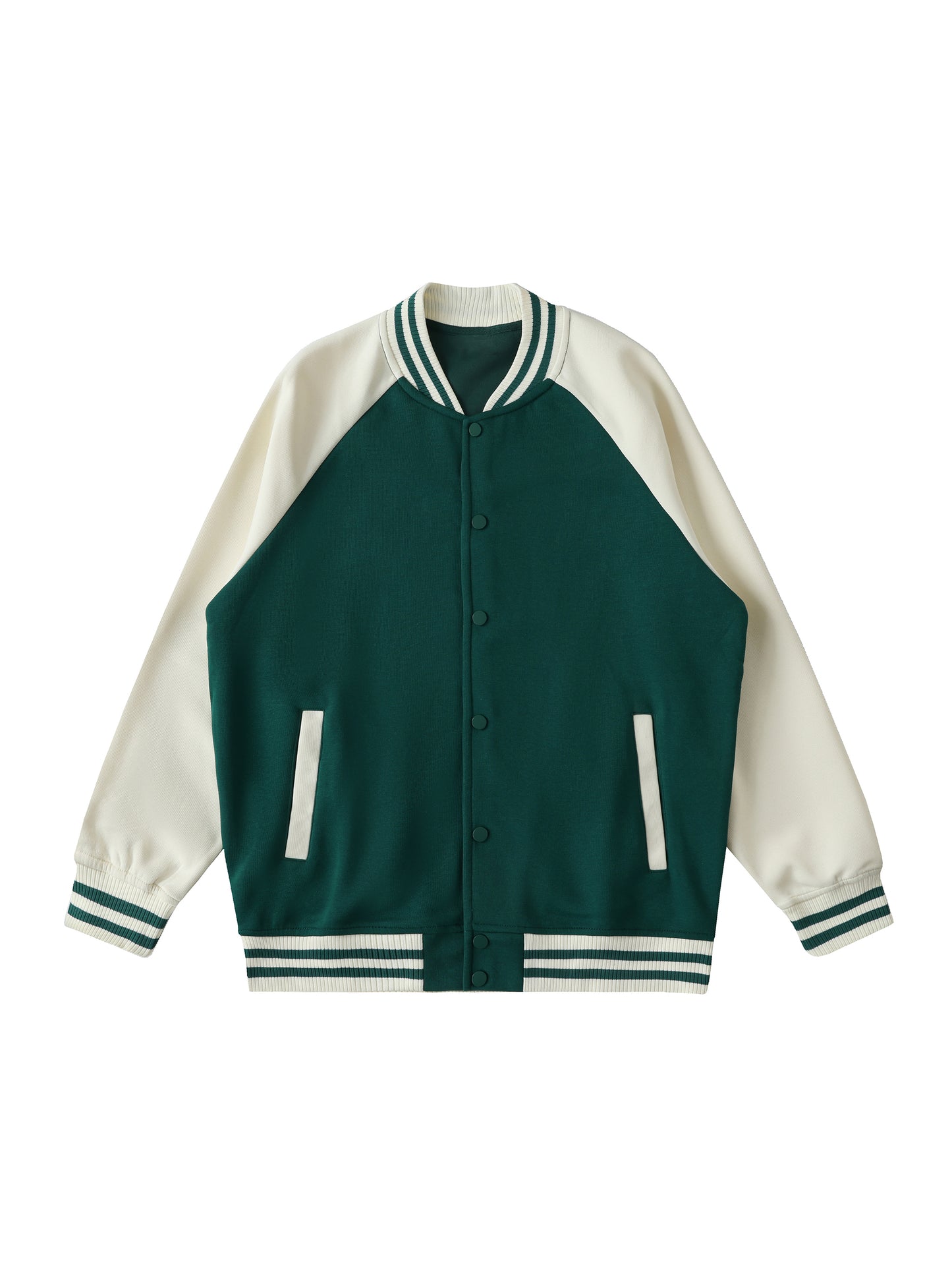 WOMEN - Two Tone Raglan Sleeve Varsity Jacket