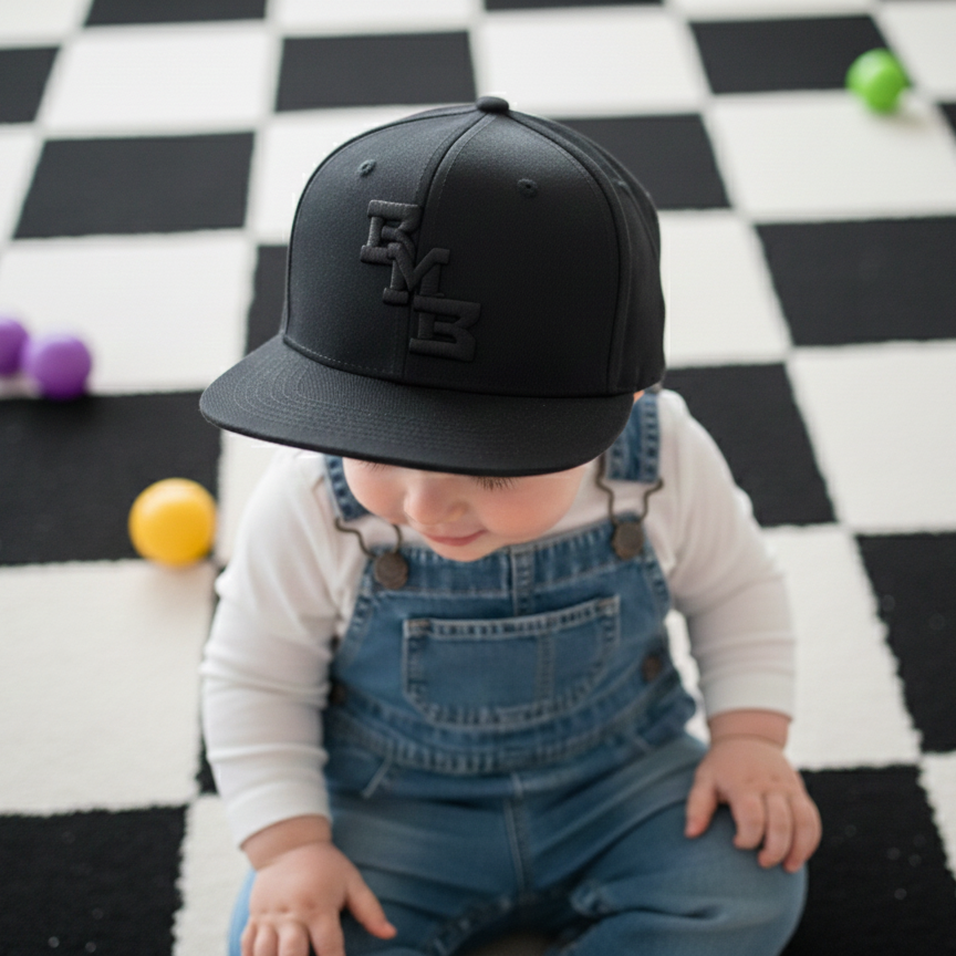 matching boy mom snapback cap on kid