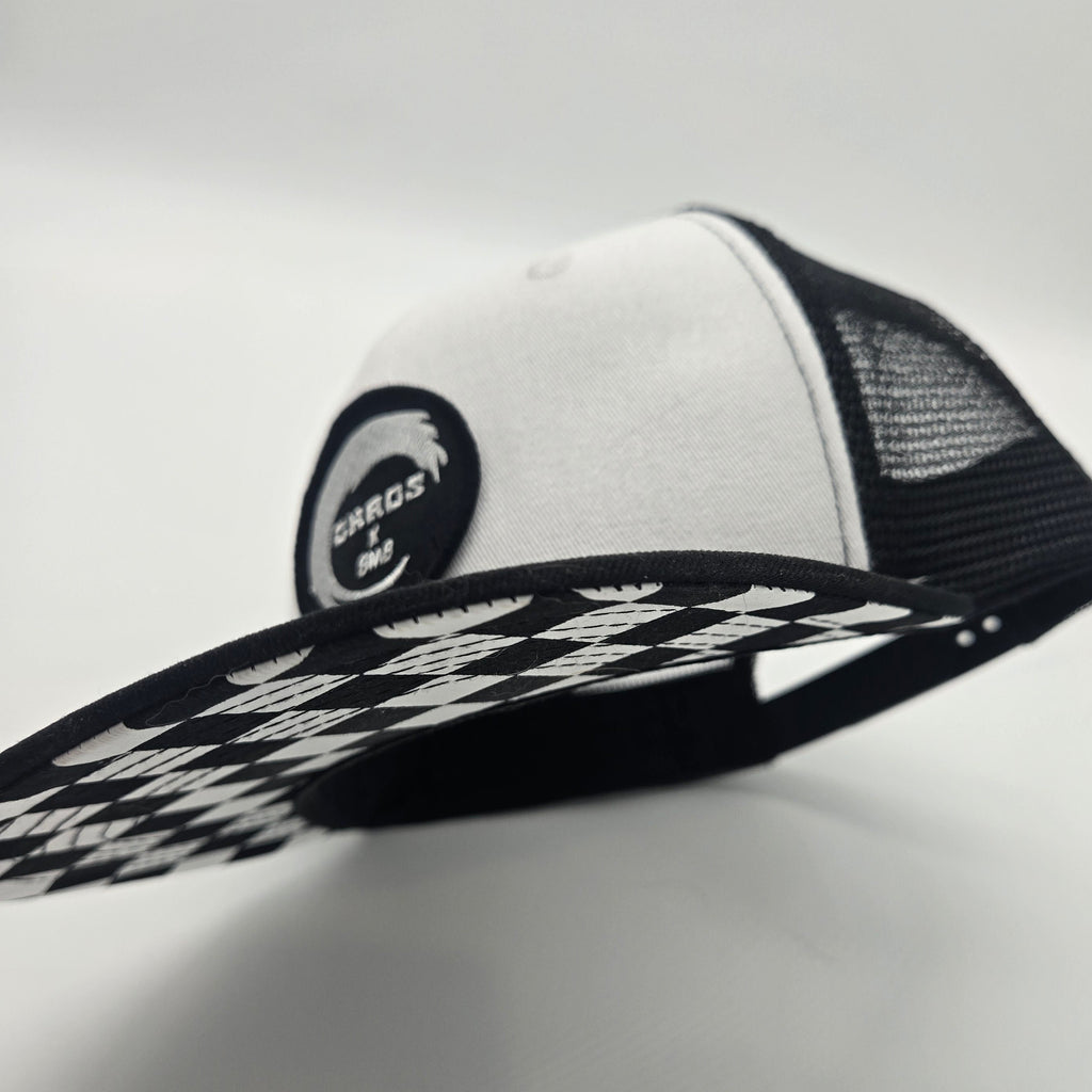 matching snapback cap chekerboard pattern trucker cap