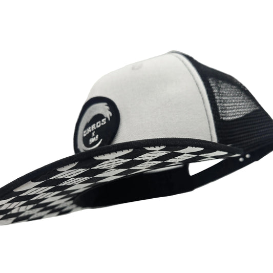 matching snapback cap chekerboard pattern trucker cap