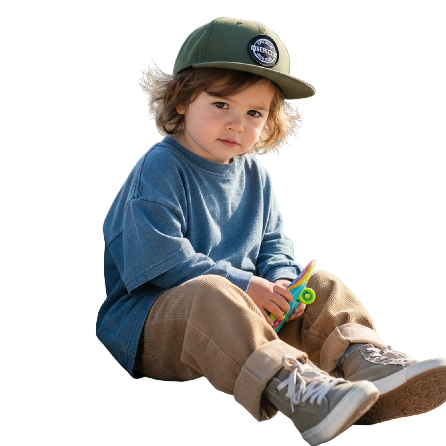 matching boy mom snapback cap on kid