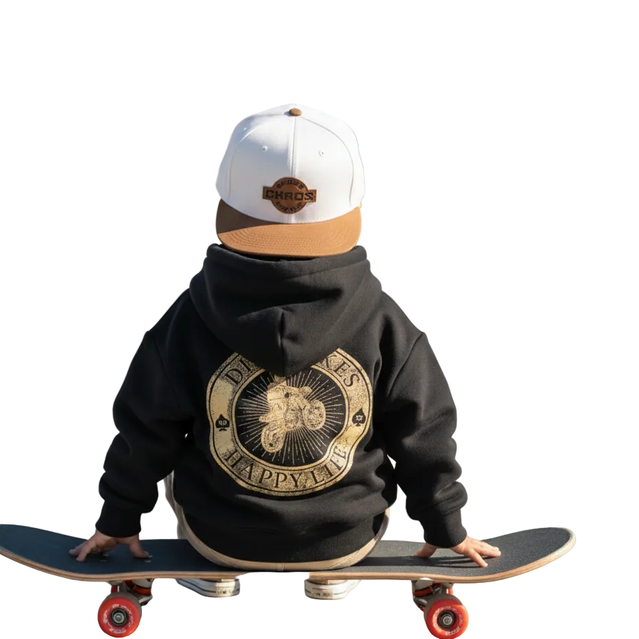 matching boy mom snapback cap on kid