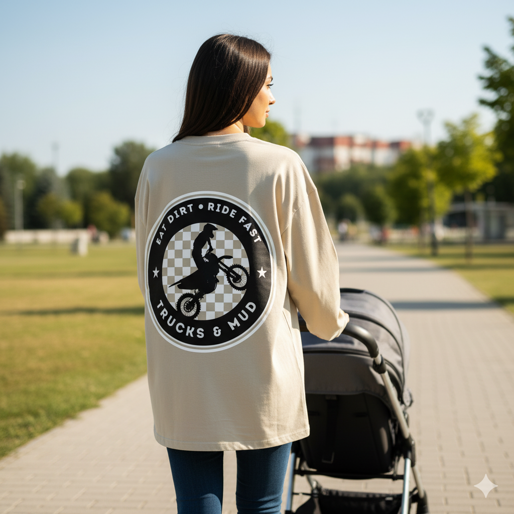 matching mom and dad longsleeve tee motocross