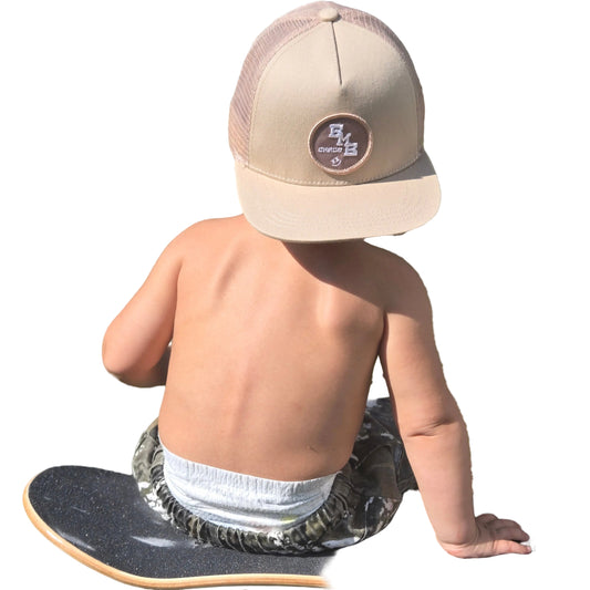 matching mom and son snapback cap beige on kid