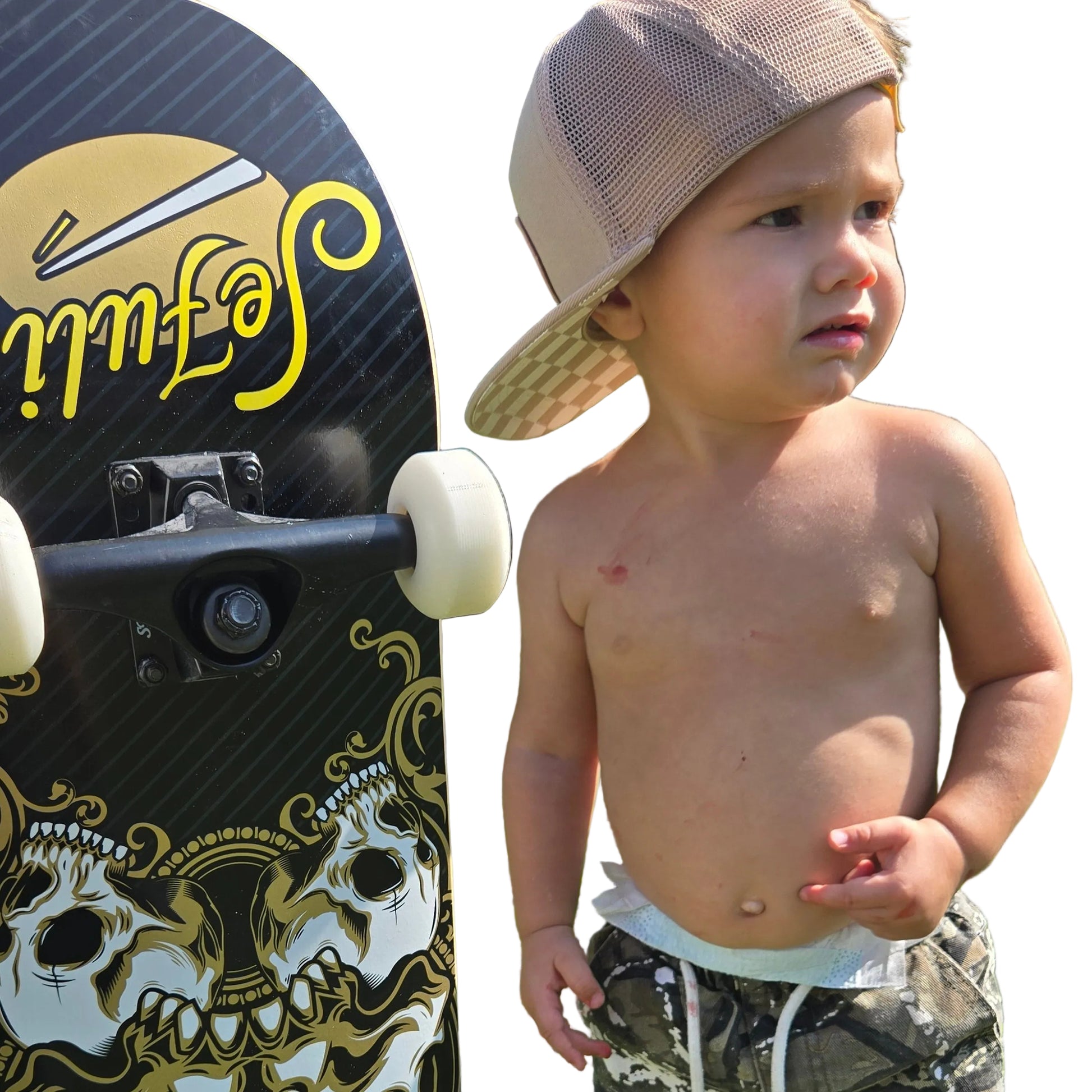 matching monm and son snapback cap side view