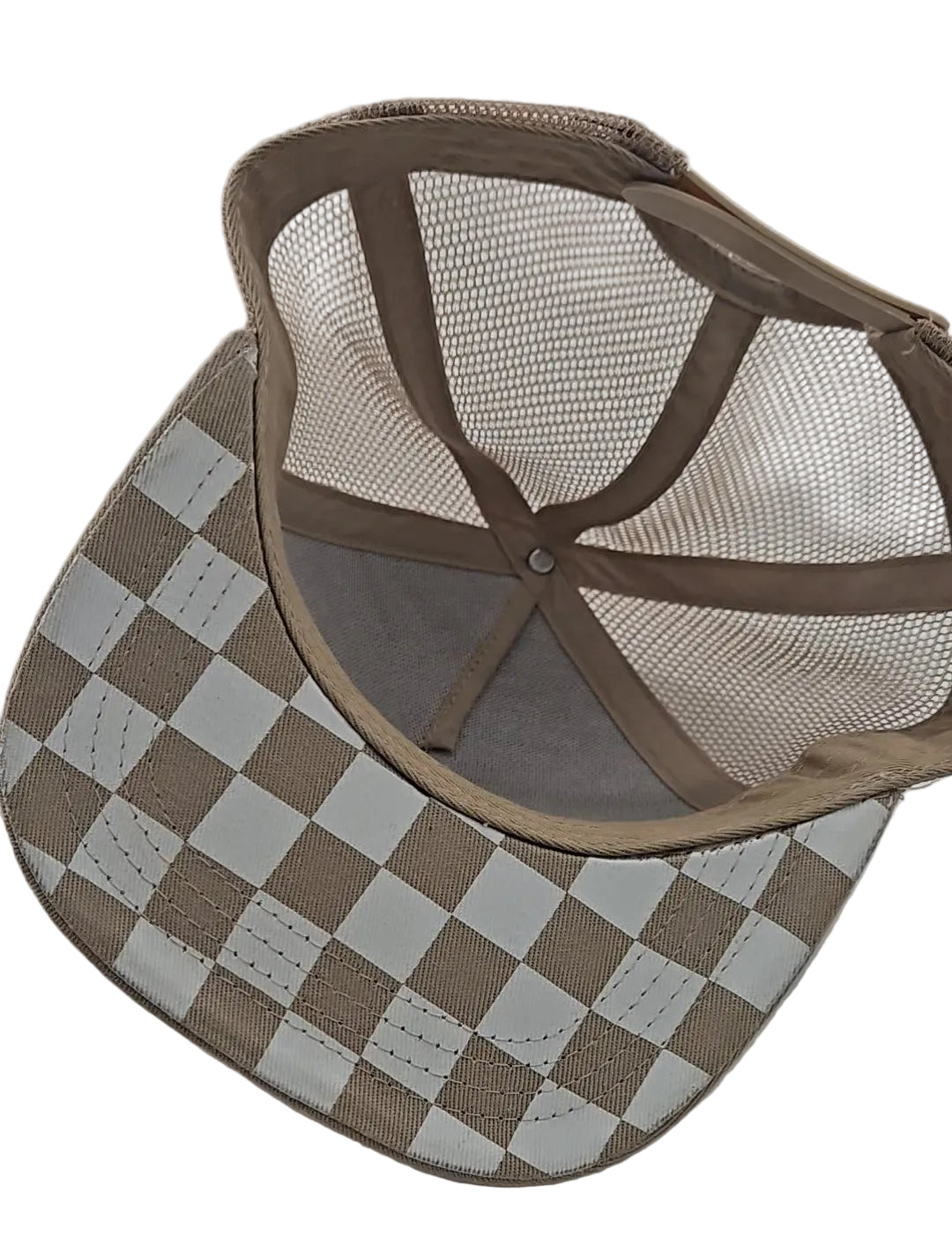 matching snapback beige cherkerboard under view for toddlerand mom
