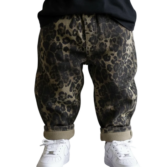 toddler boy clothing leopard denim jeans on kid