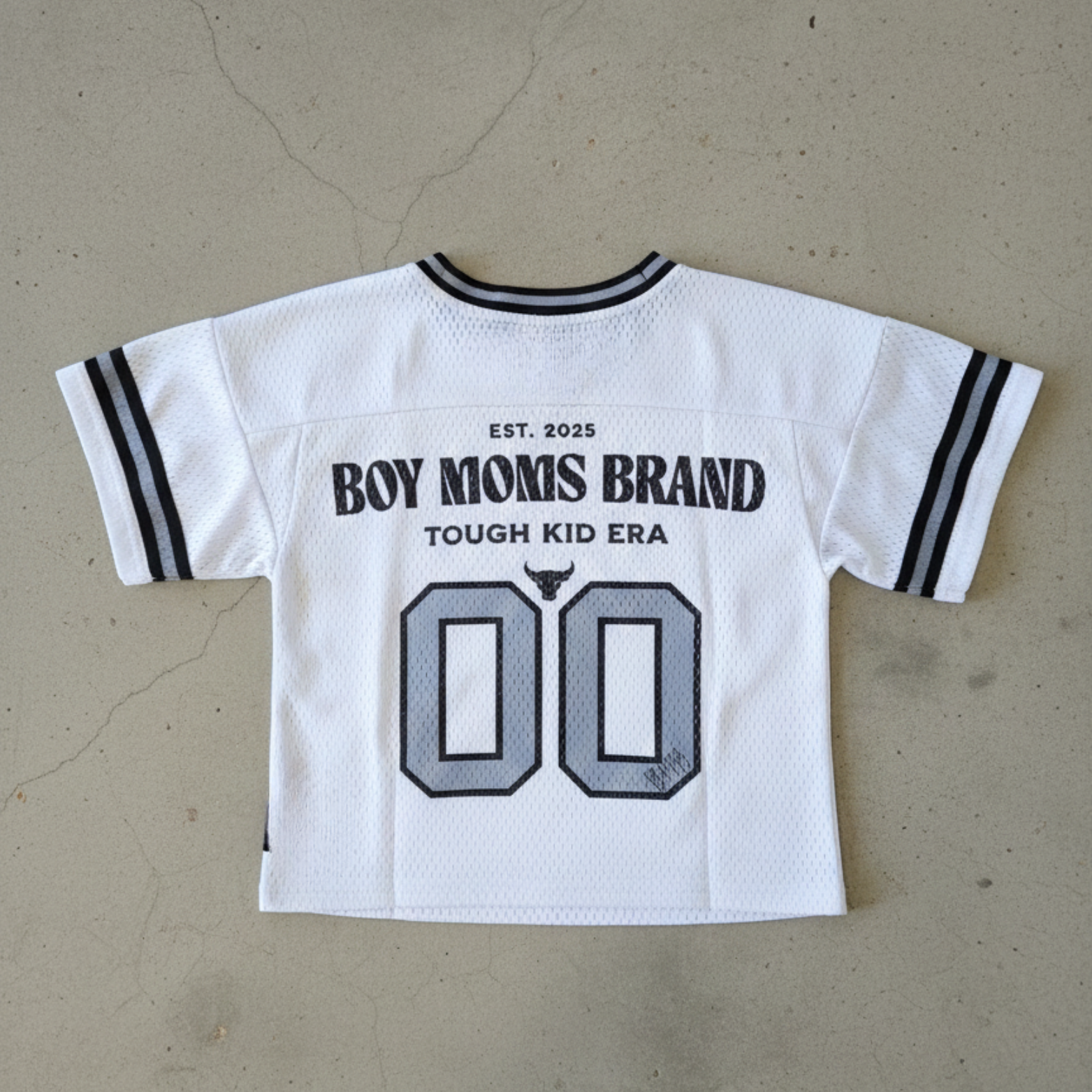 toddler boy outfit oversized football jersey back view