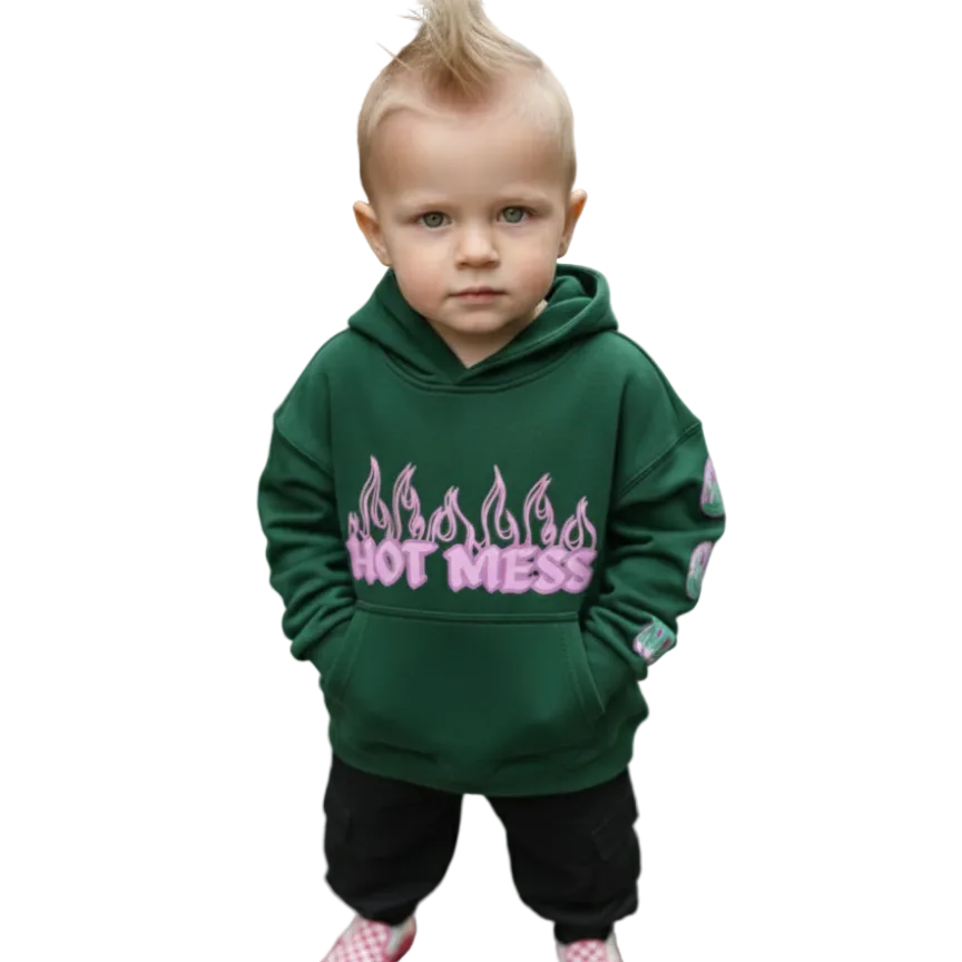 toddler boy clothing oversized green hoodie badass kid