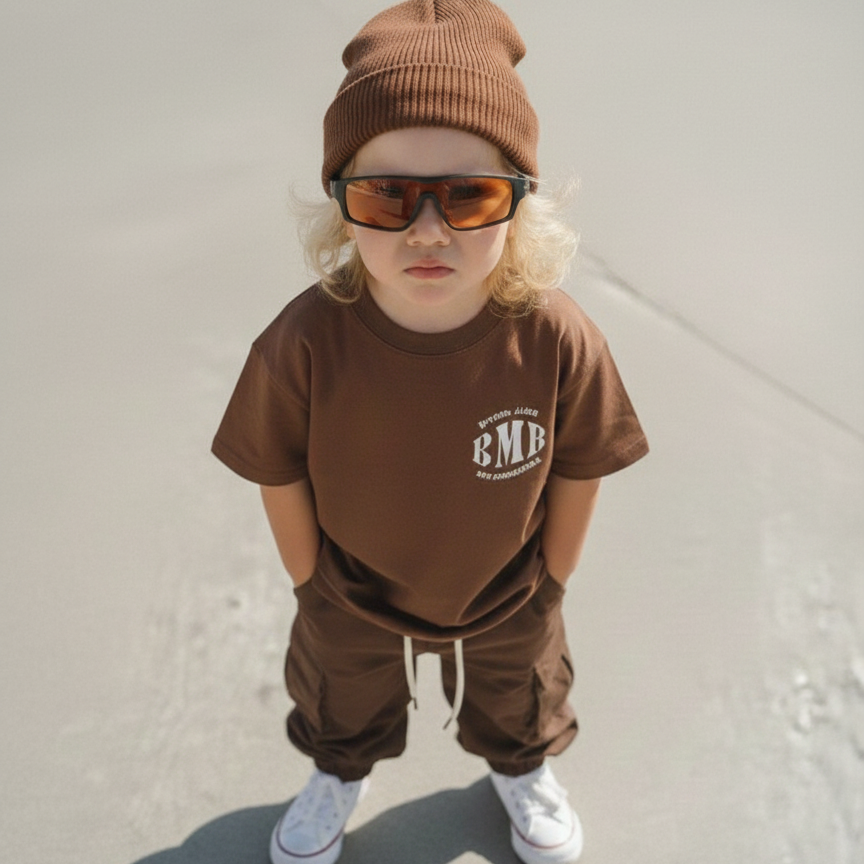 toddler boy clothing oversized tee brown casanova on kid