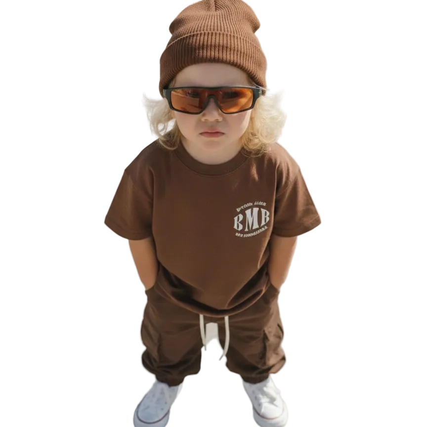 toddler boy clothing oversized tee brown casanova on kid