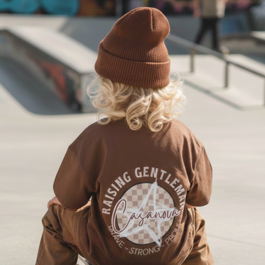 toddler boy clothing oversized tee brown casanova zoom in