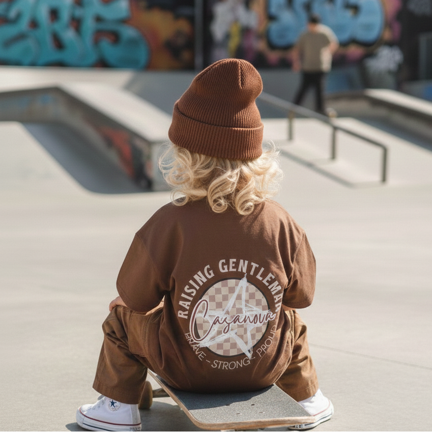 toddler boy clothing oversized tee brown casanova zoom in