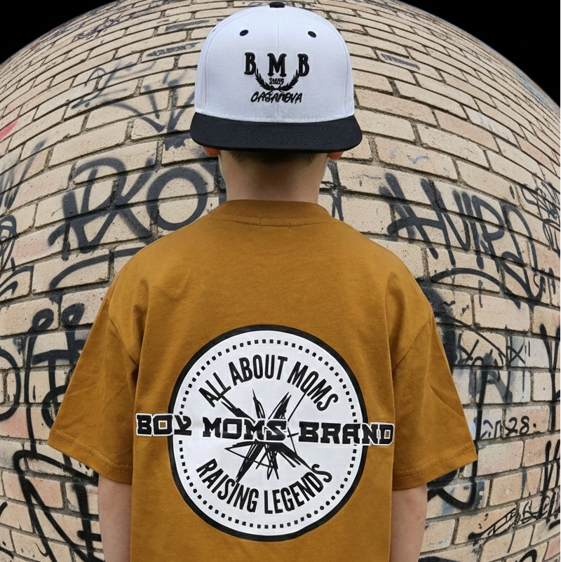 toddler boy clothing oversized tee brown skater style back view