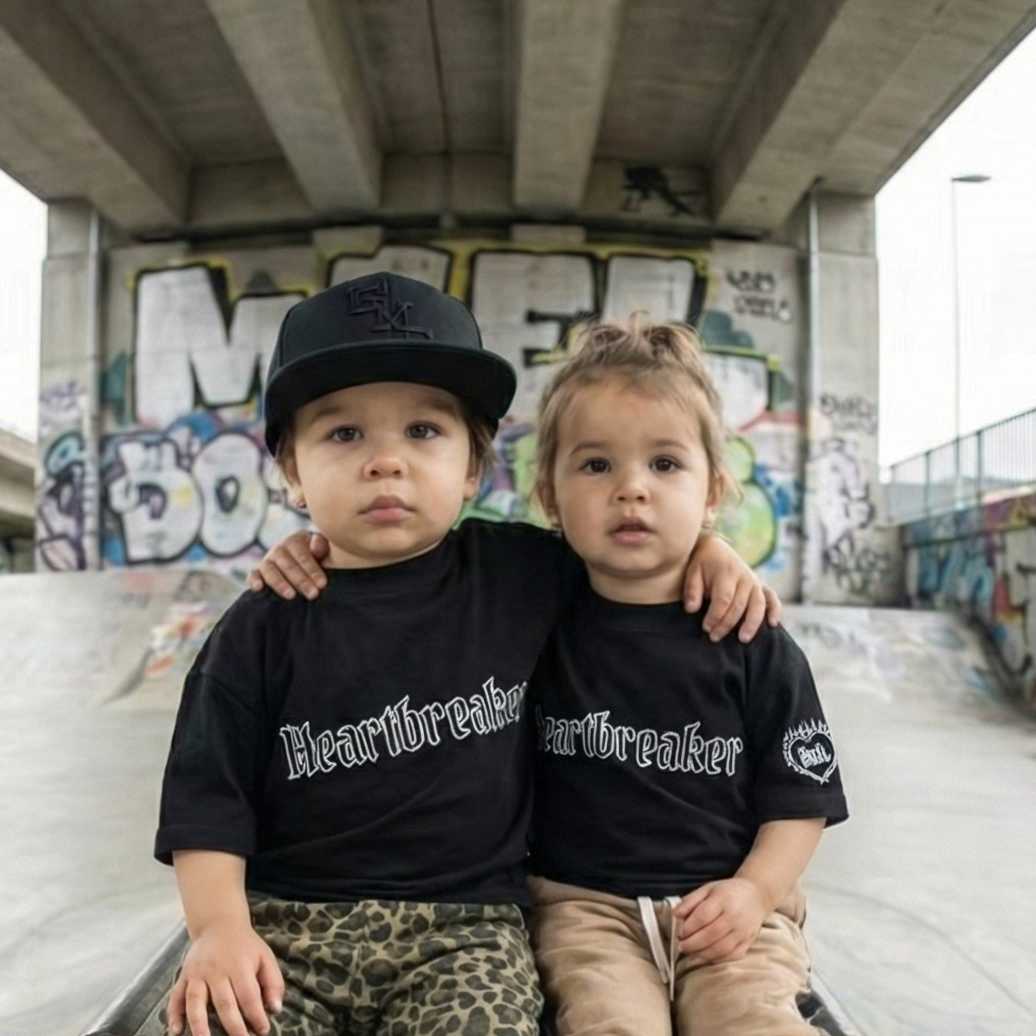 toddler boy clothing oversized black tee heartbreaker