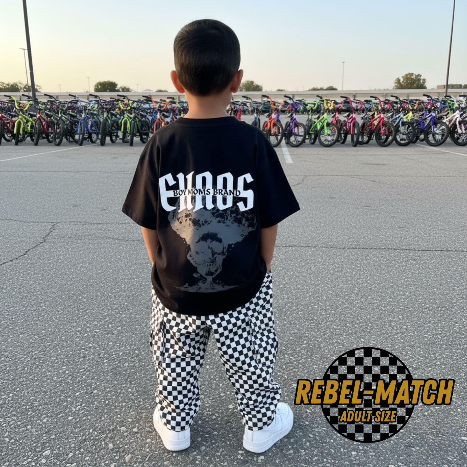 toddler boy clothing matching family outfit oversized tee back view