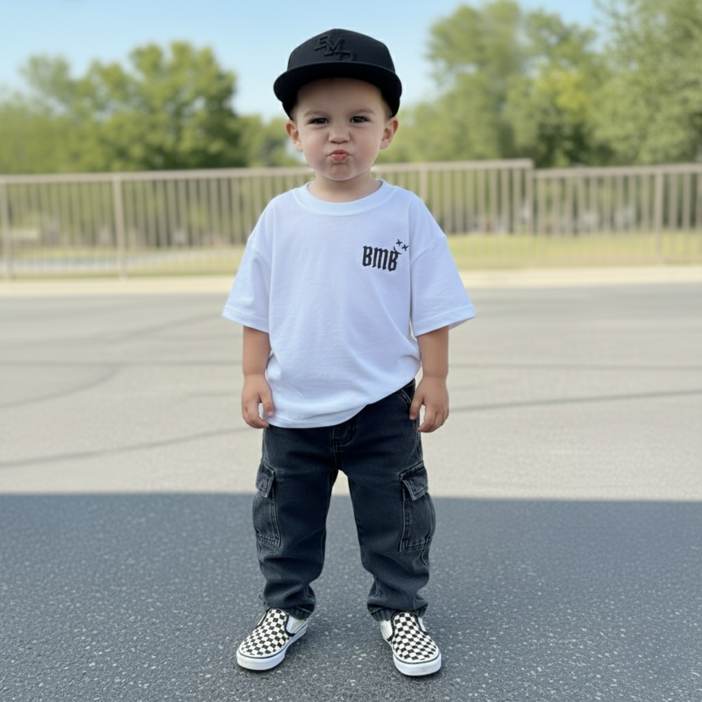 toddler boy clothing matching family outfit oversized tee front view